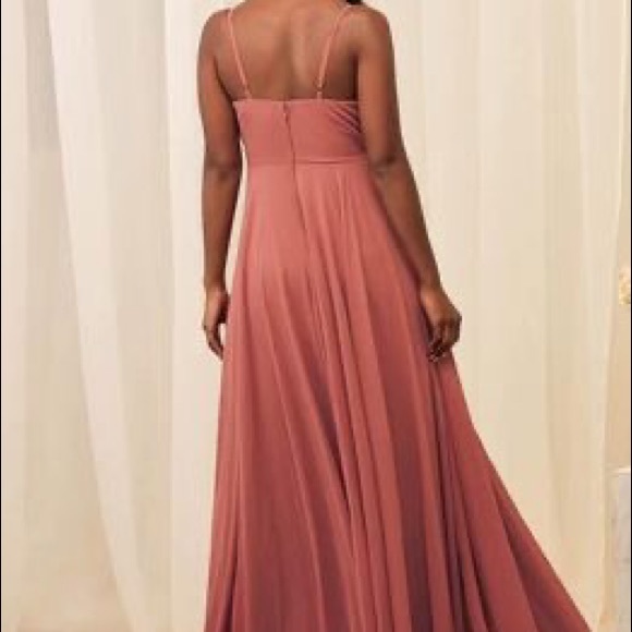 Formal Floor Length Rose Colored Dress - Picture 3 of 4